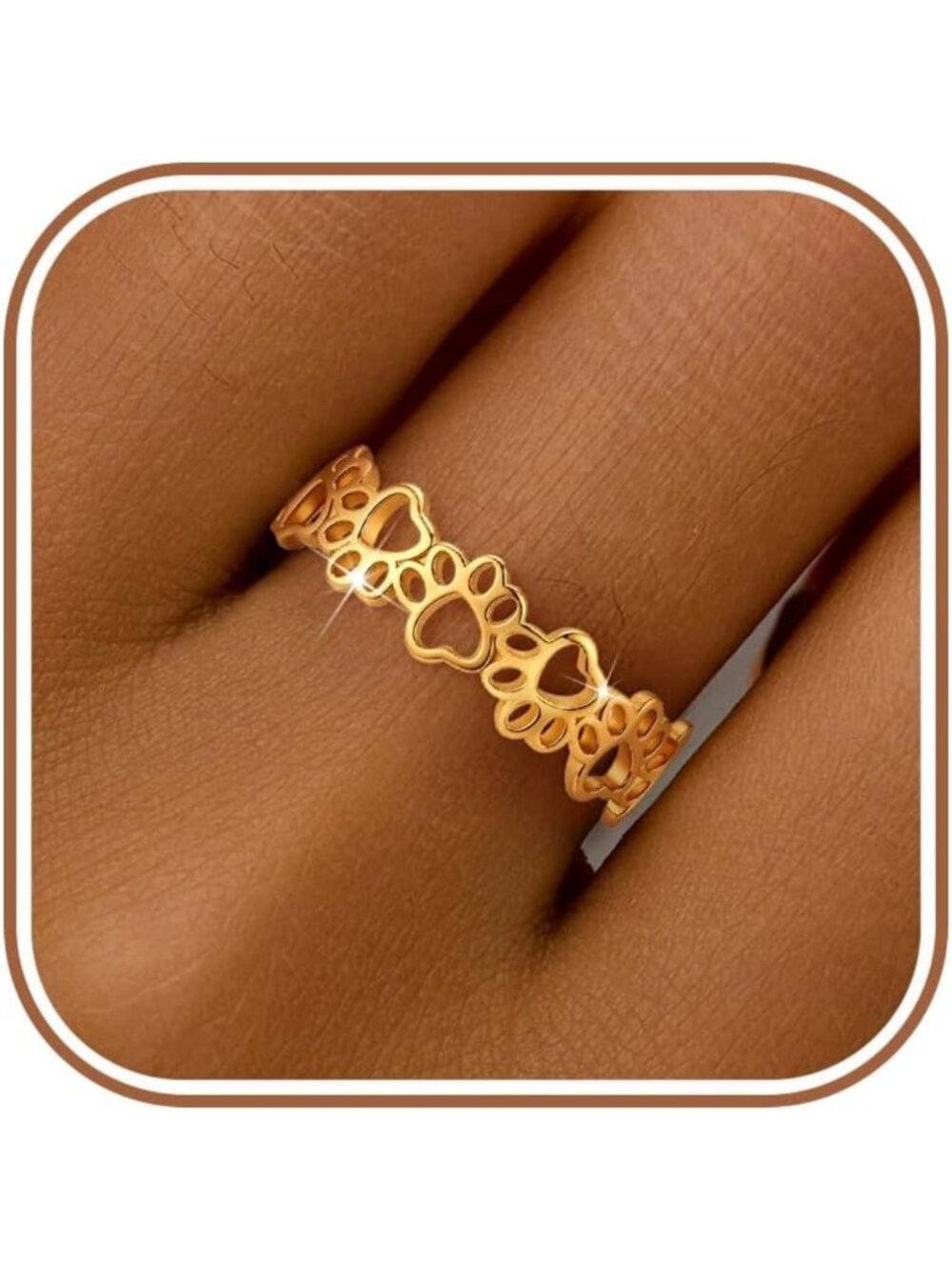 Sterling Silver Dog Paw Print Ring for Women & Girls - Perfect Gift for Pet